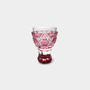 [SAKE CUP] HORSE CUP (GOLD RED) IN A PAULOWNIA BOX | SATUMA VIDRO | SATSUMA CUT GLASS
