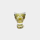 [SAKE CUP] HORSE CUP (YELLOW) IN A PAULOWNIA BOX | SATUMA VIDRO | SATSUMA CUT GLASS