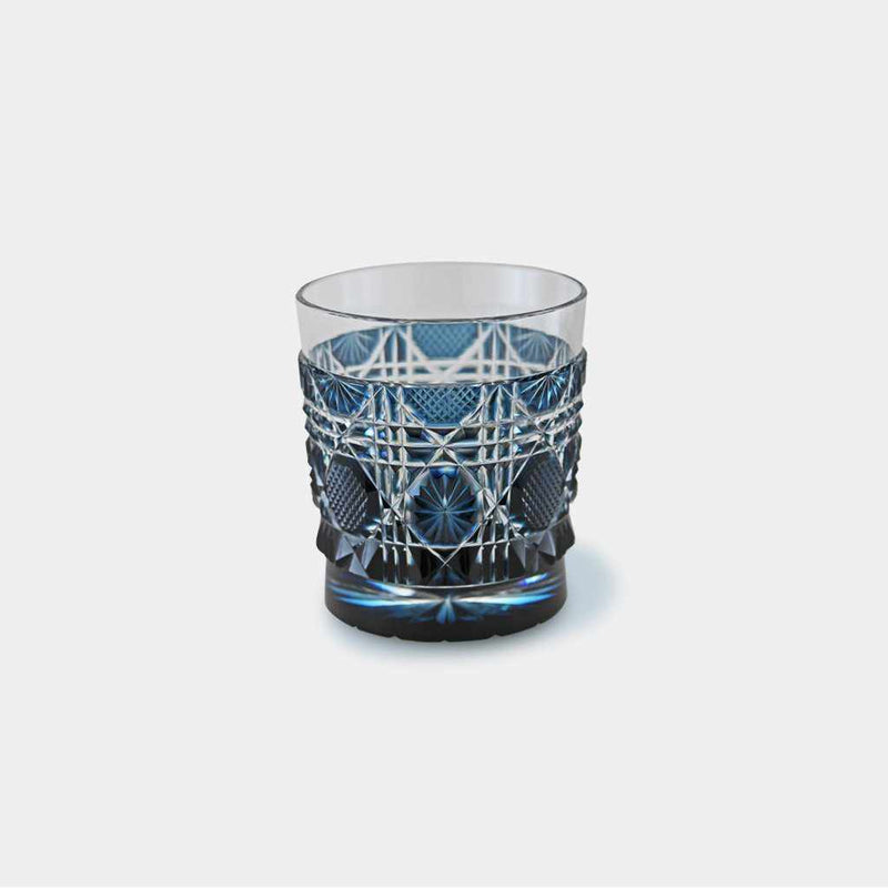 [แก้ว] แก้วเก่า (สีคราม) ในกล่อง Paulownia | Satuma Vidro | Satsuma Cut Glass