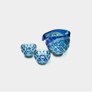 [술 병] 오두막집에서 2 피스 세트 (그린 - Lapis lazuli) 두 배로 덮인 카타 쿠치 & 미니 오코 쿠치 2 개 | Satsuma는 유리를 자른다