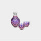 [SAKE BOTTLE] DOUBLE-COVERED TOKKURI & OCHOKO 2 PIECES (GOLD RED-LAPIS LAZULI) IN A PAULOWNIA BOX | SATUMA VIDRO | SATSUMA CUT GLASS