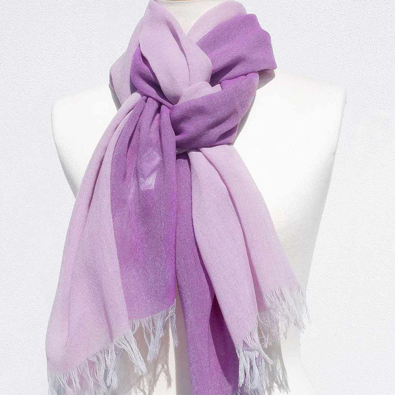 [Scarf] แผงลอย Kasane Red Mauve (สีชมพู×สีม่วง) | สิ่งทอ gunnai | ฟูจิซากุระ