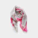 [SCARF] STALL KASANE YUKINOSHITA (SILVER × GRAYISH PINK) | GUNNAI TEXTILES| FUJI SAKURA