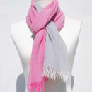 [SCARF] STALL KASANE YUKINOSHITA (SILVER × GRAYISH PINK) | GUNNAI TEXTILES| FUJI SAKURA