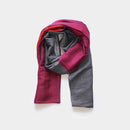[SCARF] STALL YASURAGI ERIMAKI (SILVER × GRAY × DARK RED × PURPLE) | GUNNAI TEXTILES| FUJI SAKURA