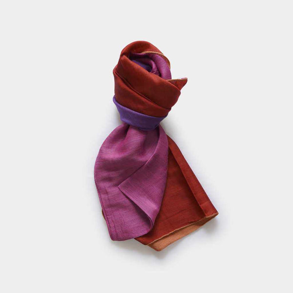 [圍巾]Stall Yasuragi Erimaki（粉色X紫色X橙色X紅色）| Gunnai紡織品