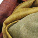 [SCARF] STALL YASURAGI ERIMAKI (GOLD × MOSS GREEN × TERRACOTTA × GRAYISH BLUE) | GUNNAI TEXTILES| FUJI SAKURA