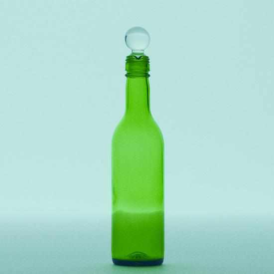 [PITCHER] FUNEW BOTTLE GLASS LID M GREEN | EDO CUT GLASS