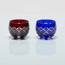 [GLASS] LAYERED YARAI MARU GUINOMI PAIR | EDO CUT GLASS