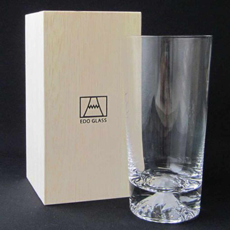 [玻璃] Mt.富士玻璃翻轉器在一個木箱| edo glass