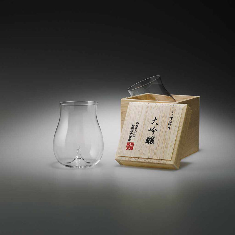 [แก้ว] daiginjo บาง ๆ ในกล่องไม้ | แก้วเอโดะ