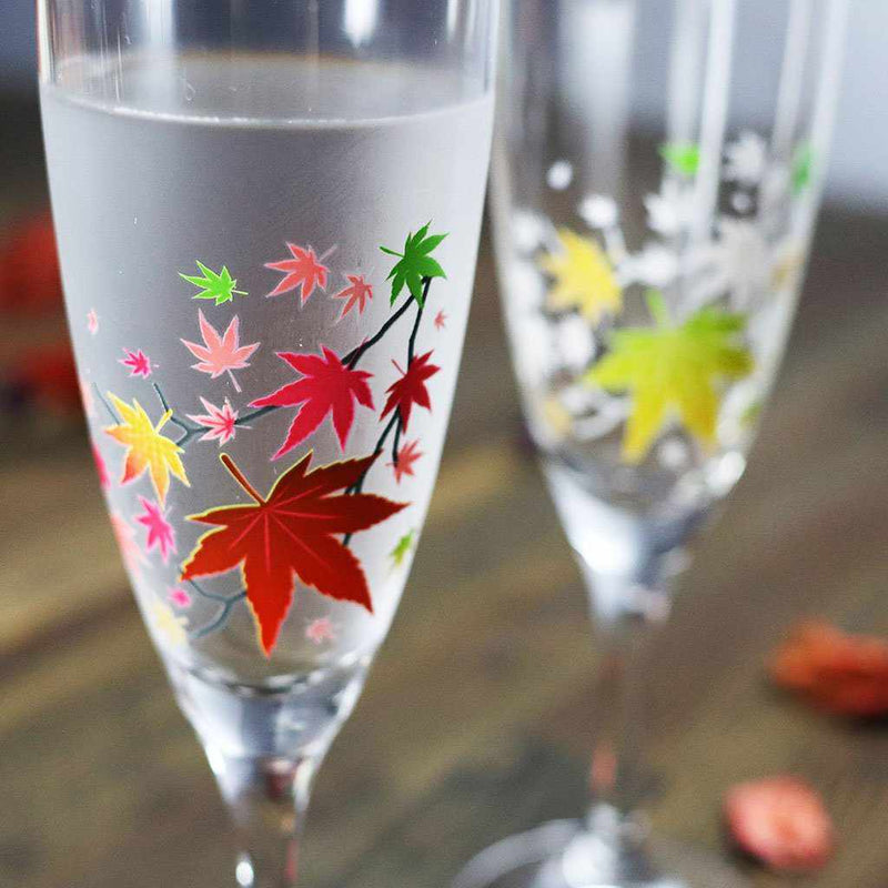 【美濃燒】旬 SHUN JAPAN 香檳杯 楓紅冷感變色杯2件
