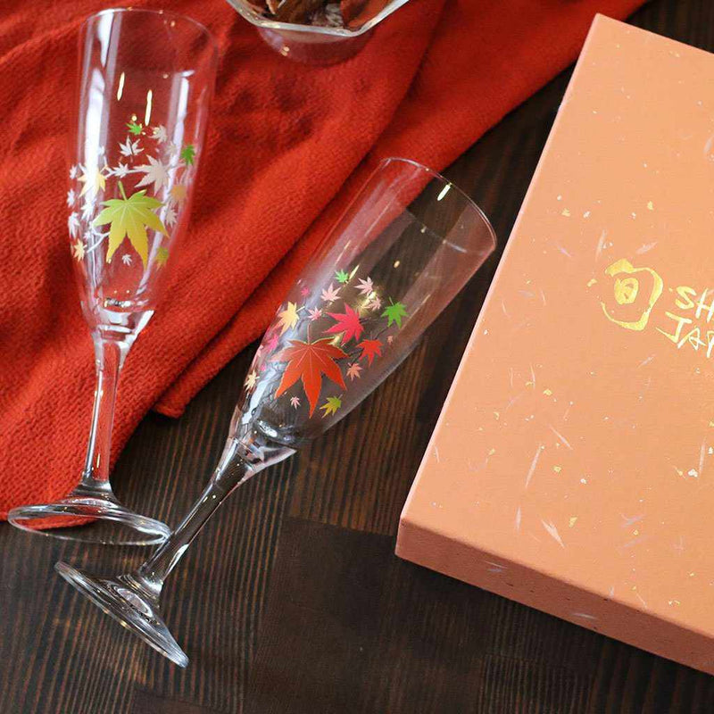 【美濃燒】旬 SHUN JAPAN 香檳杯 楓紅冷感變色杯2件
