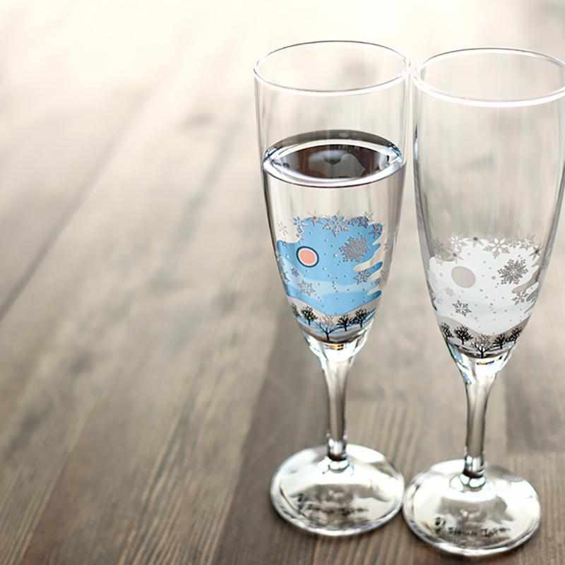 【美濃燒】旬 SHUN JAPAN 香檳杯 雪花冷感變色杯2件