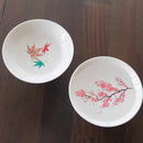 [SAKE CUP] SAKURA & AUTUMN LEAVES MAGIC (WHITE) 2 PIECES | MINO WARES | MARUMO TAKAGI