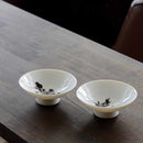 [SAKE CUP] SAKURA & AUTUMN LEAVES MAGIC (WHITE) 2 PIECES | MINO WARES | MARUMO TAKAGI