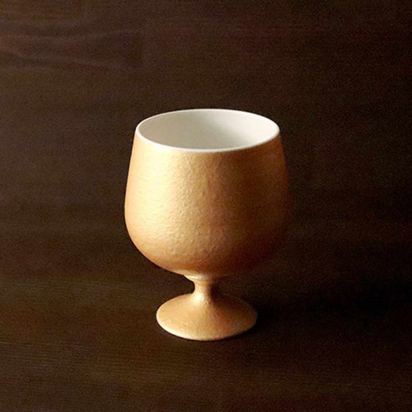 [ถ้วย] แก้วพอร์ซเลนไวน์ทองคำ (สั้น) | Mino Wares | Marumo Takagi