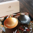 [SAKE CUP] PAIR OF SAKE CUPS | LACQUERED EGG CERAMIC | MINO WARES | MARUMO TAKAGI