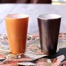 [SAKE CUP] PAIR OF CUPS | LACQUERED EGG CERAMIC | MINO WARES | MARUMO TAKAGI