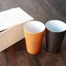 [MUG (CUP)] PAIR OF FREE CUPS | LACQUERED EGG CERAMIC | MINO WARES | MARUMO TAKAGI
