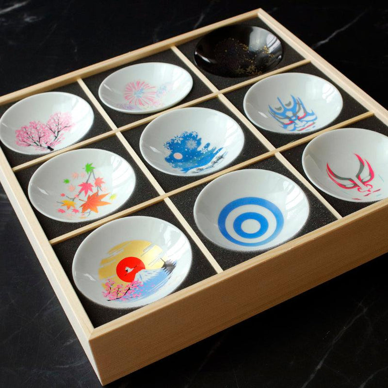 [Sake Cup] 9 Piece Set Shun Japan Japanes Tradition Magic | Mino Wares | Marumo Takagi