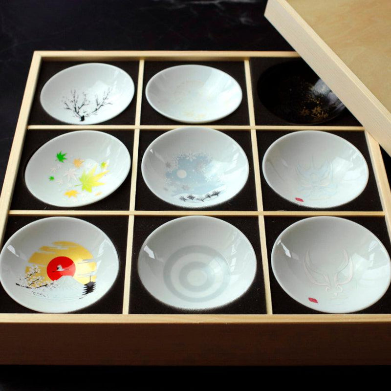 [Sake Cup] 9 Piece Set Shun Japan Japanes Tradition Magic | Mino Wares | Marumo Takagi