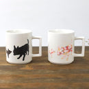 [MUG (CUP)] DOG PARENT & CHILD (WHITE) | COLOR & DESIGN CHANGE | MINO WARES | MARUMO TAKAGI
