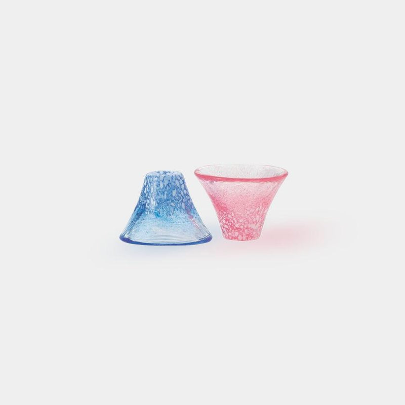 [SAKE BOTTLE & CUP SET] MT. FUJI (BLUE & RED) | MARUMO TAKAGI