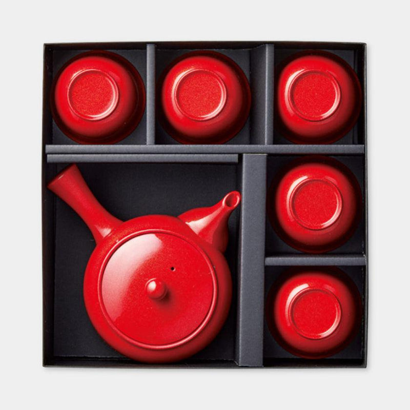 [茶杯]漆紅金茶壺和杯子| Mino Wares |馬魯莫·高吉（Marumo Takagi）