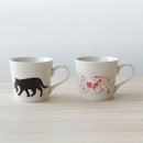 [MUG (CUP)] CAT HOLDING KITTEN IN MOUTH (WHITE) | COLOR & DESIGN CHANGE | MINO WARES | MARUMO TAKAGI