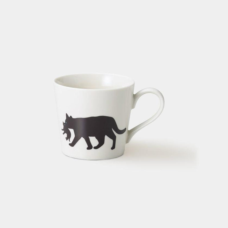 [แก้ว (ถ้วย)] แมวถือลูกแมวอยู่ในปาก (สีขาว) | การเปลี่ยนแปลงสีและการออกแบบ Mino Wares | Marumo Takagi