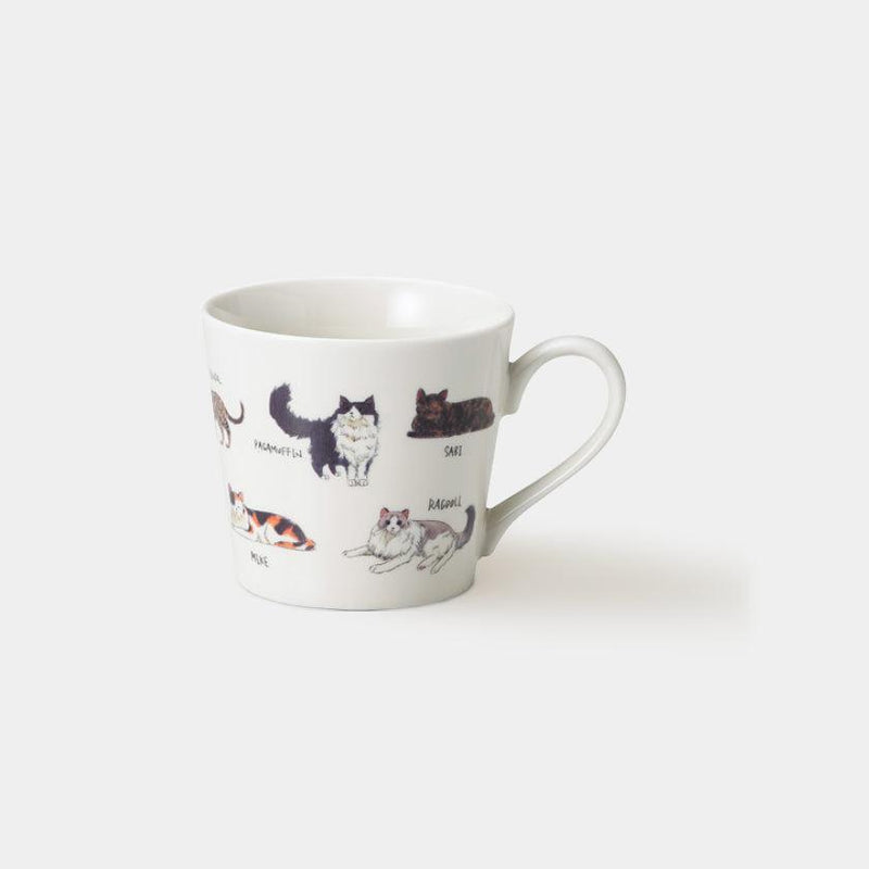 [MUG (CUP)] RELAXED CAT (1) TORTOISESHELL CAT ETC. | COLOR & DESIGN CHANGE | MINO WARES | MARUMO TAKAGI