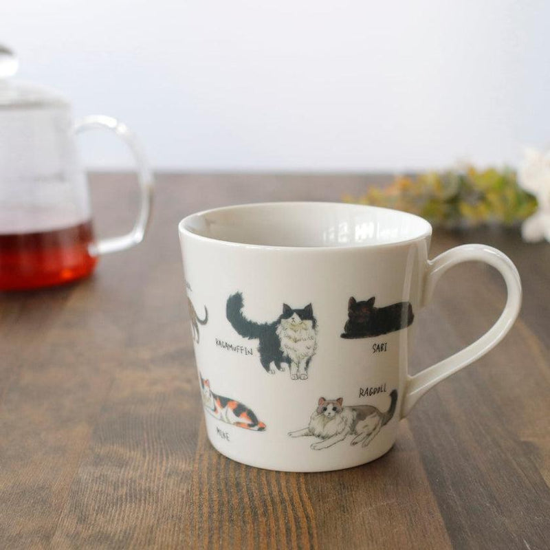 [杯子（杯）]放鬆的貓（1）totoiseshell貓等。 |顏色與設計變更| Mino Wares |馬魯莫·高吉（Marumo Takagi）