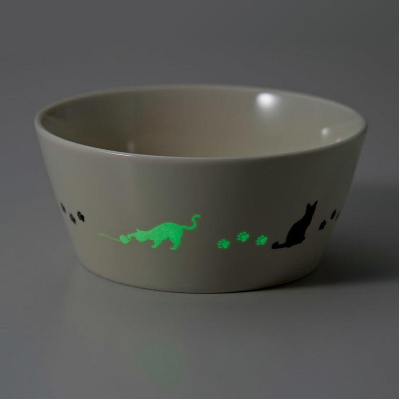[碗]貓13厘米發光碗（白色）| Mino Wares |馬魯莫·高吉（Marumo Takagi）