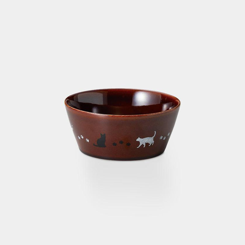 [碗]貓13厘米發光碗（棕色）| Mino Wares |馬魯莫·高吉（Marumo Takagi）
