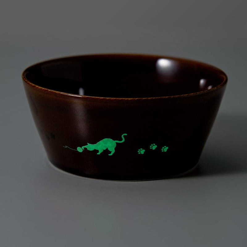 [그릇] 고양이 13cm 빛나는 그릇 (갈색) | 미노 상품 | 마루모 타카기