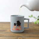 [MUG (CUP)] DOG & PUPPY POODLE (MATTE LIGHT GRAY) | COLOR & DESIGN CHANGE | MINO WARES | MARUMO TAKAGI