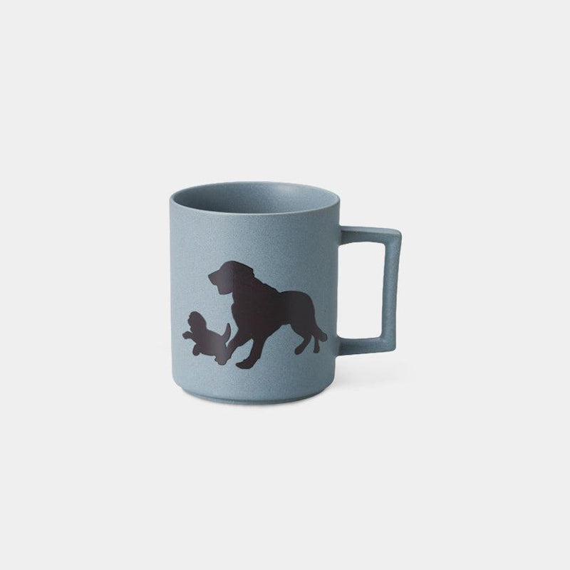 [杯子（杯）]狗和小狗金毛獵犬（磨砂淺灰色）|顏色與設計變更| Mino Wares |馬魯莫·高吉（Marumo Takagi）