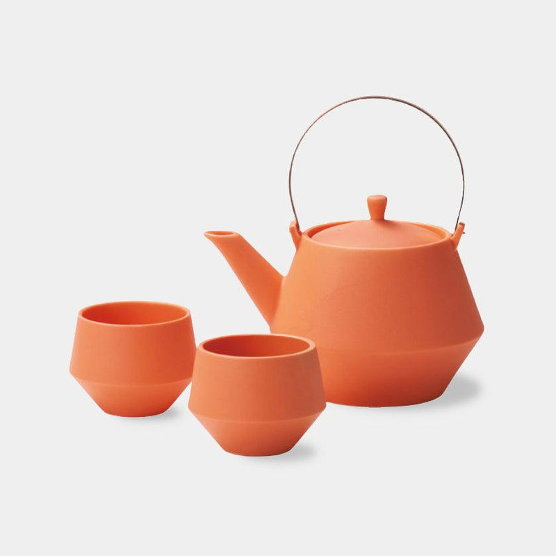 [茶壺和杯子套裝]橙色| Mino Wares |馬魯莫·高吉（Marumo Takagi）
