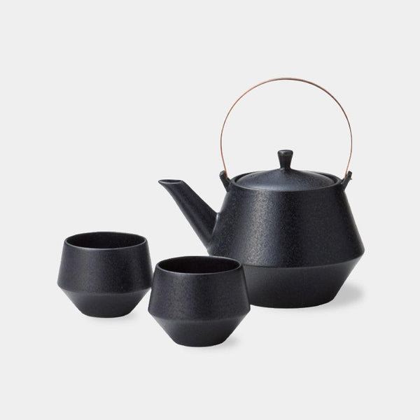 [茶壺和杯子套]黑色| Mino Wares |馬魯莫·高吉（Marumo Takagi）