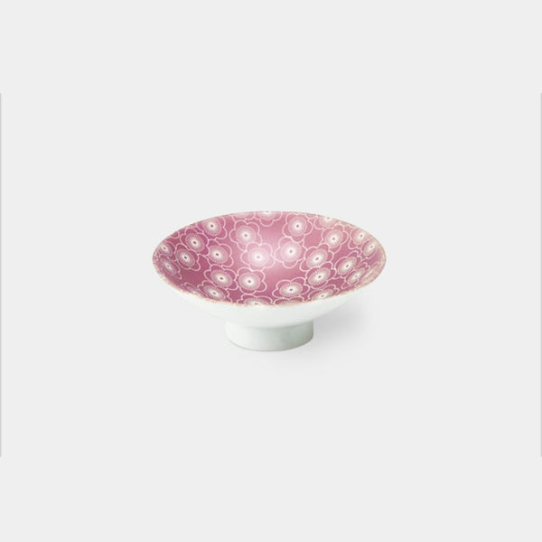 [Sake Cup] Pink Luster Plum | Mino Wares | Marumo Takagi