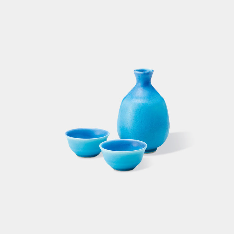 [Sake Bottle & Cup 세트] 칠면조 블루 (3 조각) | 미노 상품 | 마루모 타카기