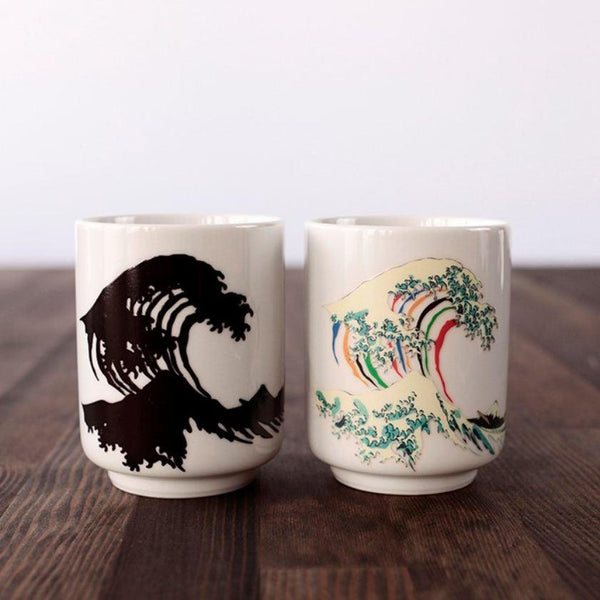 [ถ้วยชา] การเปลี่ยนแปลงสีและการออกแบบ Hokusai (B, 1 ชิ้น) | ชุนญี่ปุ่น Mino Wares