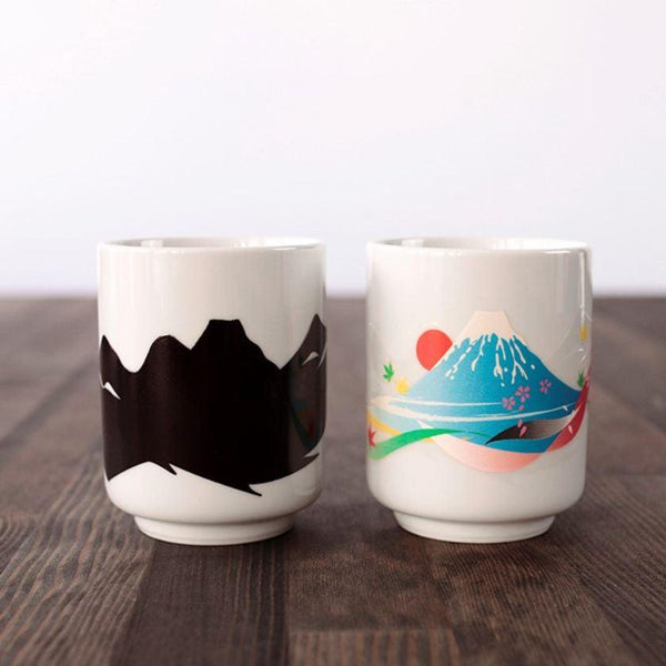 [ถ้วยชา] สีและการออกแบบเปลี่ยน MT ฟูจิ (B, 1 ชิ้น) | ชุนญี่ปุ่น Mino Wares