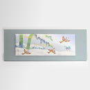 [แผงศิลปะ] ไม้ไผ่และนกกระจอก | Kaga Yuzen | Kenzo Makino