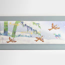 [แผงศิลปะ] ไม้ไผ่และนกกระจอก | Kaga Yuzen | Kenzo Makino