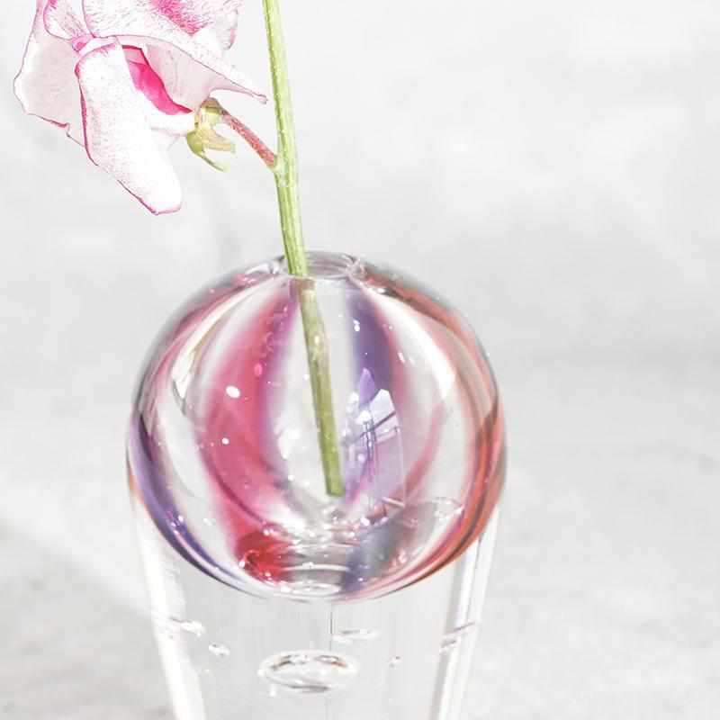 [花瓶]綻放紅|吹玻璃