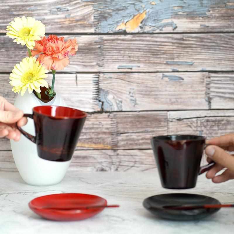 [COFFEE CUP SET] 1 PIECES UCHI-RED| YAKUMO LACQUERWARE
