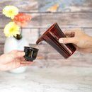 [Sake Cup] Hasori Guinomi Spring & Fall Uchi-Black | Yakumo Lacquerware