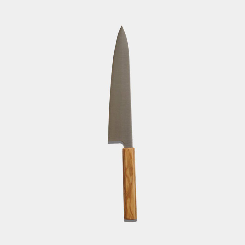 [KITCHEN (CHEF) KNIFE]  INOX SWEDISH STEEL GYUTO (DOUBLE-EDGED BLADE) OLIVE WOOD HANDLE 240MM | SAKAI FORGED BLADES